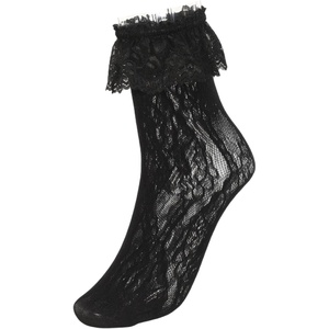 Avidlove Women’s Ruffle Cuff Lace Anklet Socks Sexy Lolita Lacy Casual Socks for Dates Parties(Black)