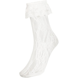 Avidlove Women’s Ruffle Cuff Lace Anklet Socks Sexy Lolita Lacy Casual Socks for Dates Parties(White)