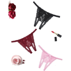 Lace Panties for Women Sexy Underwear Low Rise Briefs Floral Thong Panties | Lightweight Ladies Briefs, Hollow Out,sheer panty,breathable,date night,Wedding,christmas,halloween,dailywear(Wine Red+black+pink)