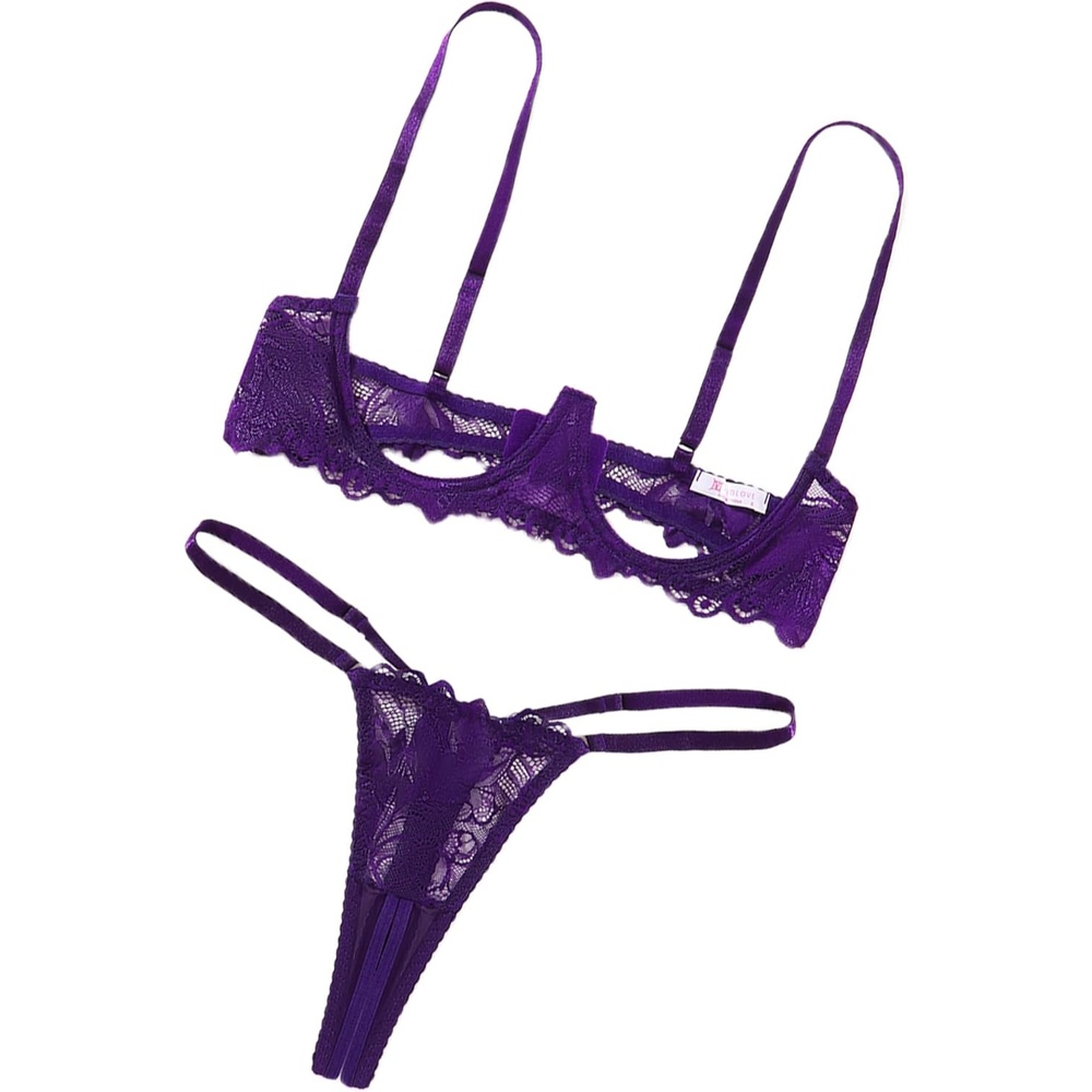 image:imageAvidlove Lingerie Set For Women Lace Bra and Panty Set Sexy Underwire Lingerie SetPurple