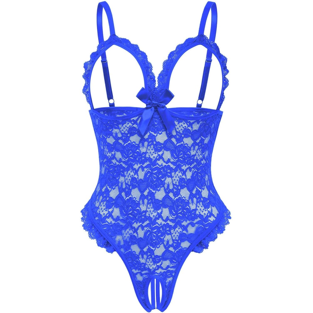image:imageAvidlove One Piece Lingerie Sexy Teddy Ruffle V Neck Bodysuit Lace Nightie SetRoyal Blue