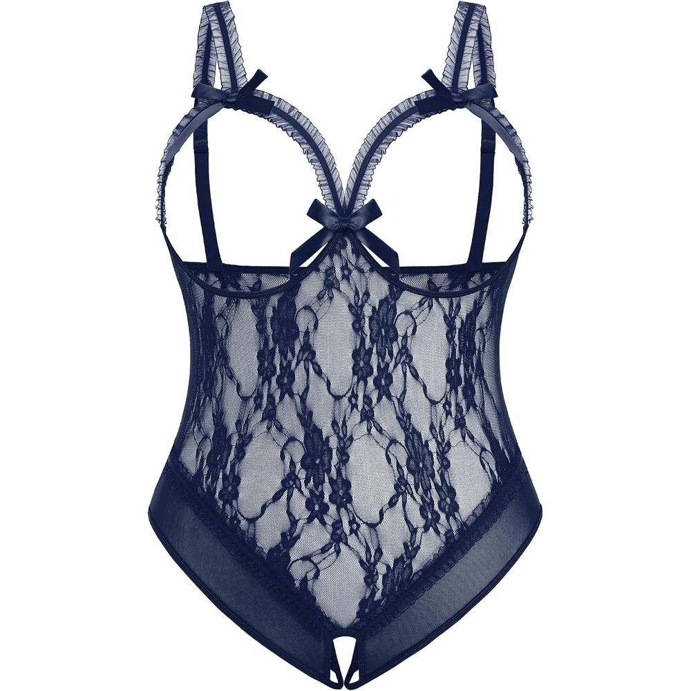 image:imageAvidlove Plus Size Lingerie Exotic Teddies Bodysuits One Piece Lace Babydoll SleepwearBlue Purple