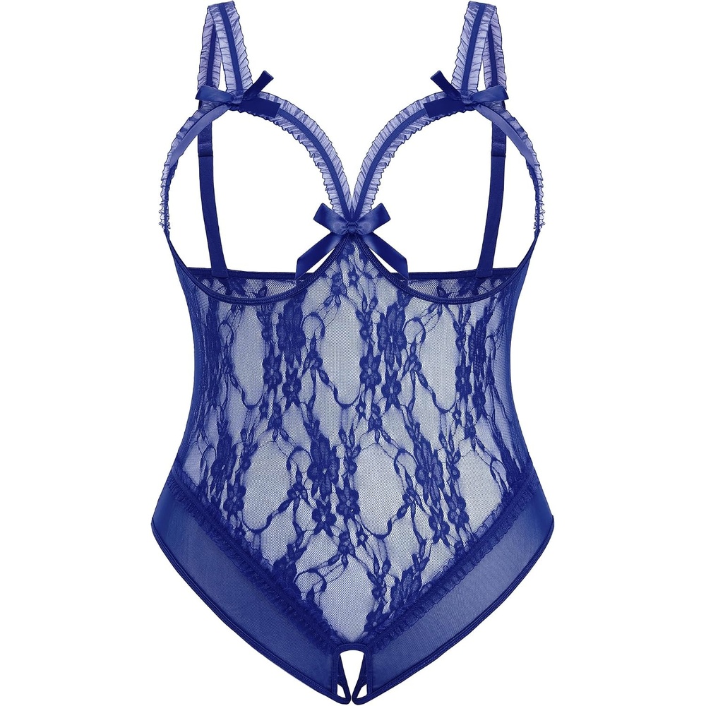 image:imageAvidlove Plus Size Lingerie Exotic Teddies Bodysuits One Piece Lace Babydoll SleepwearNavy Blue