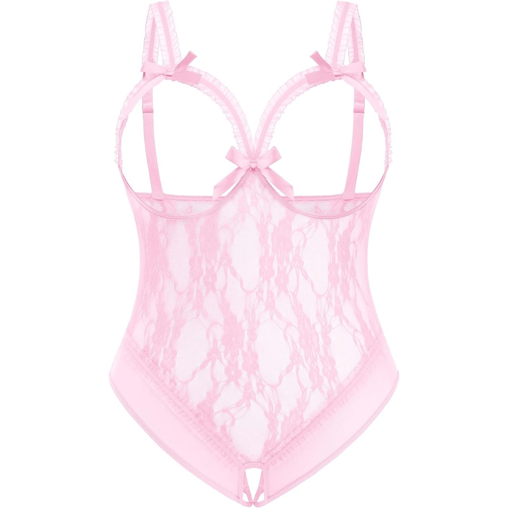 image:imageAvidlove Plus Size Lingerie Exotic Teddies Bodysuits One Piece Lace Babydoll SleepwearPink