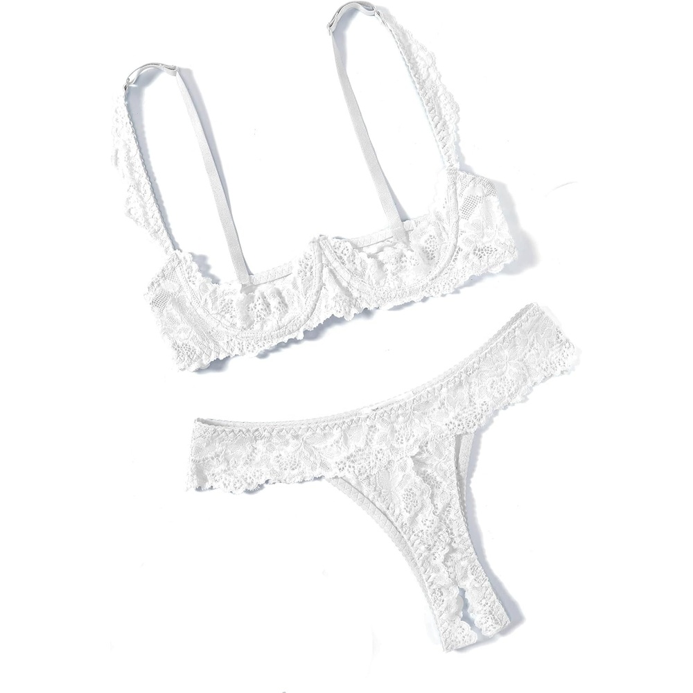 image:imageAvidlove Sexy Lingerie Set for Women Lace Bra and Panty Sets Underwire Push Up Lace Lingerie Set XSXXLCwhite
