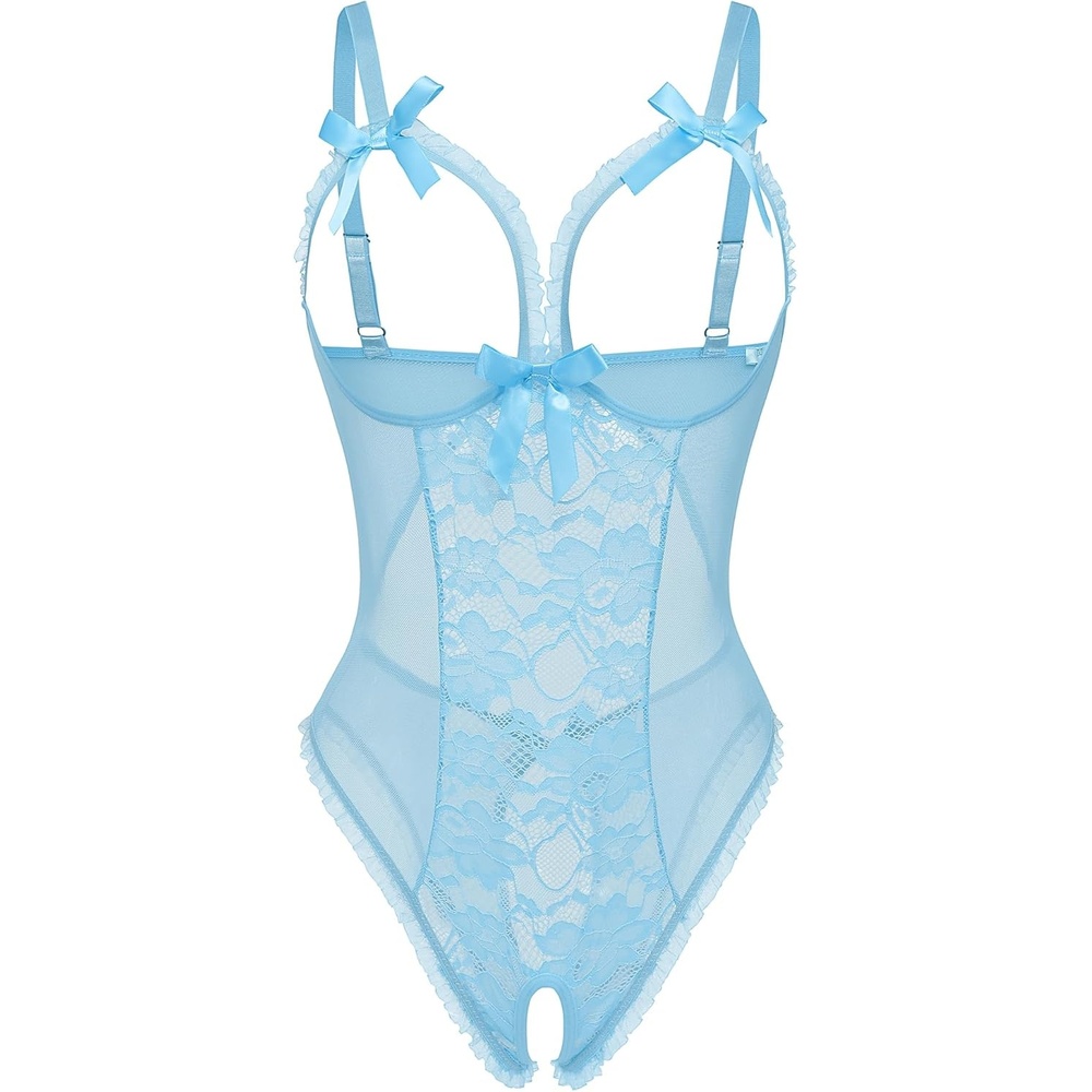 image:imageAvidlove Sexy Lingerie for Women One Piece Lace Babydoll Sleepwear BodysuitBlue