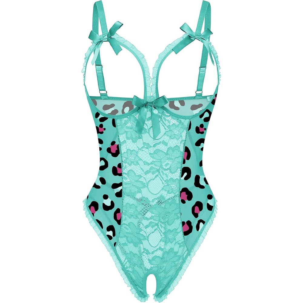 image:imageAvidlove Sexy Lingerie for Women One Piece Lace Babydoll Sleepwear BodysuitGreen Leopard