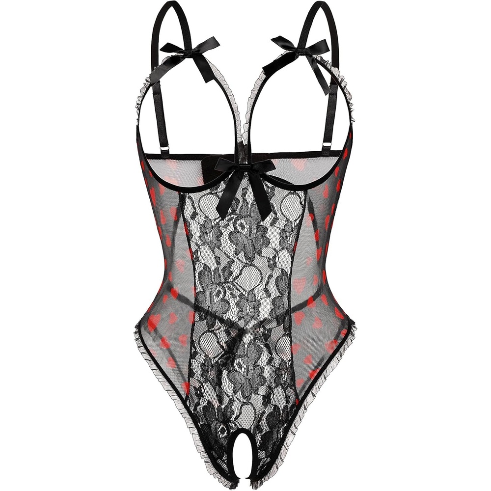 image:imageAvidlove Sexy Lingerie for Women One Piece Lace Babydoll Sleepwear BodysuitHeart