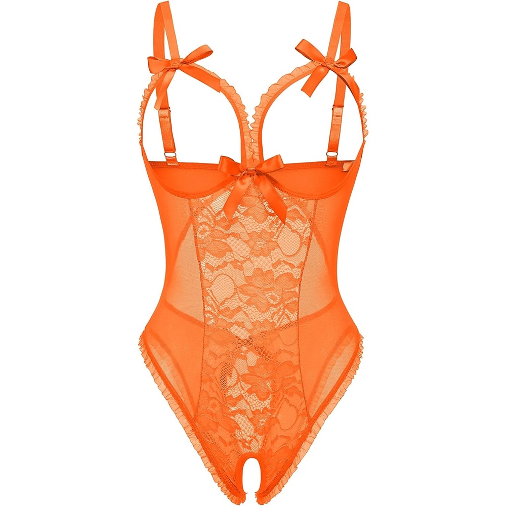 image:imageAvidlove Sexy Lingerie for Women One Piece Lace Babydoll Sleepwear BodysuitOrange