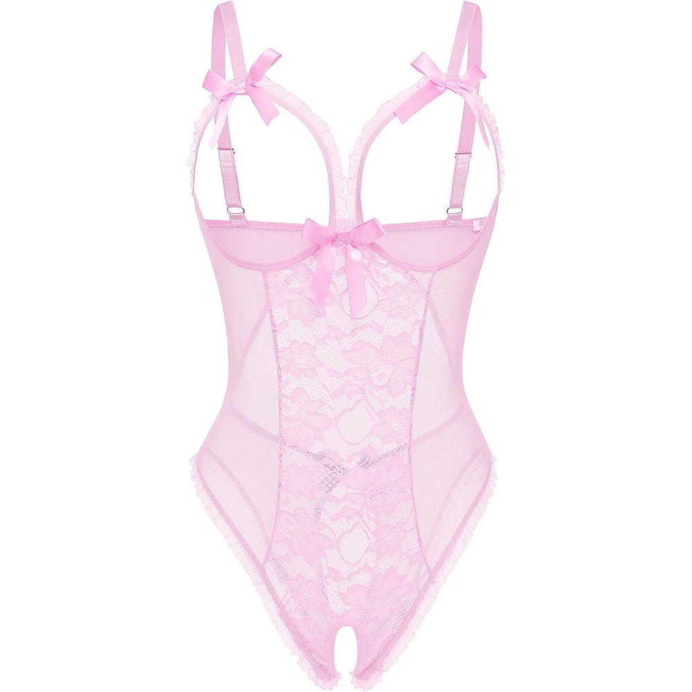 image:imageAvidlove Sexy Lingerie for Women One Piece Lace Babydoll Sleepwear BodysuitPink