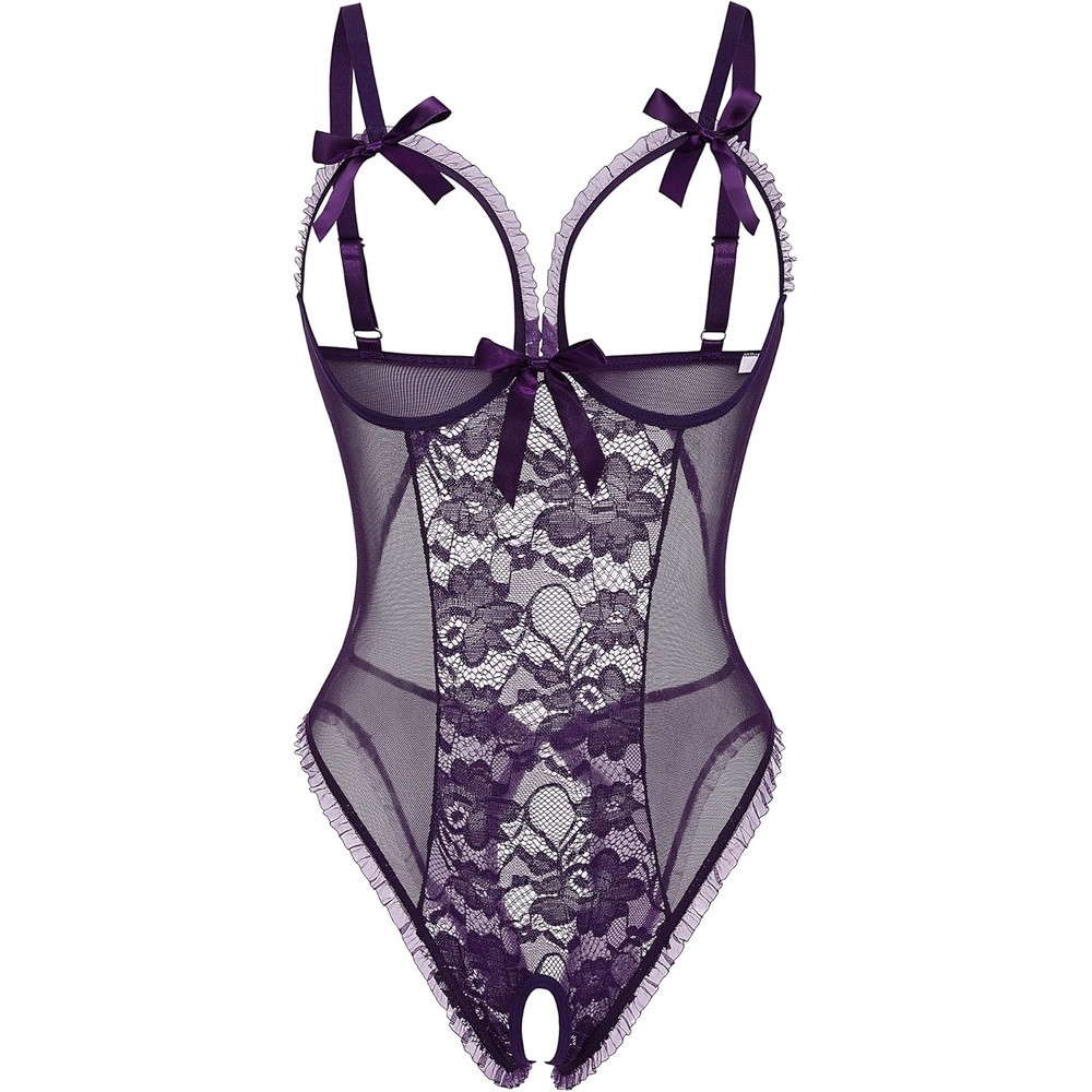 image:imageAvidlove Sexy Lingerie for Women One Piece Lace Babydoll Sleepwear BodysuitPurple