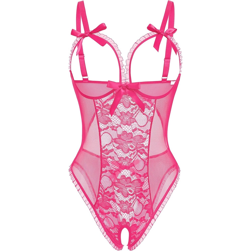 image:imageAvidlove Sexy Lingerie for Women One Piece Lace Babydoll Sleepwear BodysuitRose Red