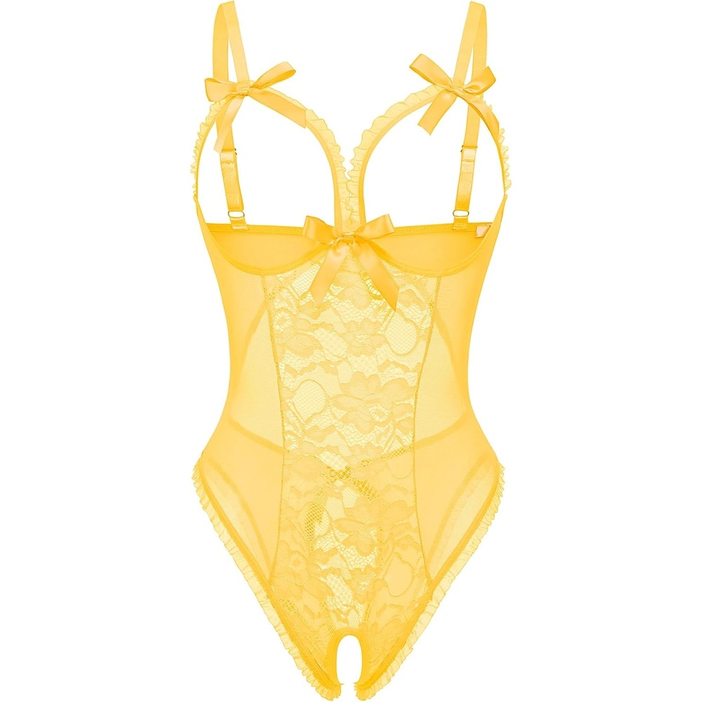 image:imageAvidlove Sexy Lingerie for Women One Piece Lace Babydoll Sleepwear BodysuitYellow