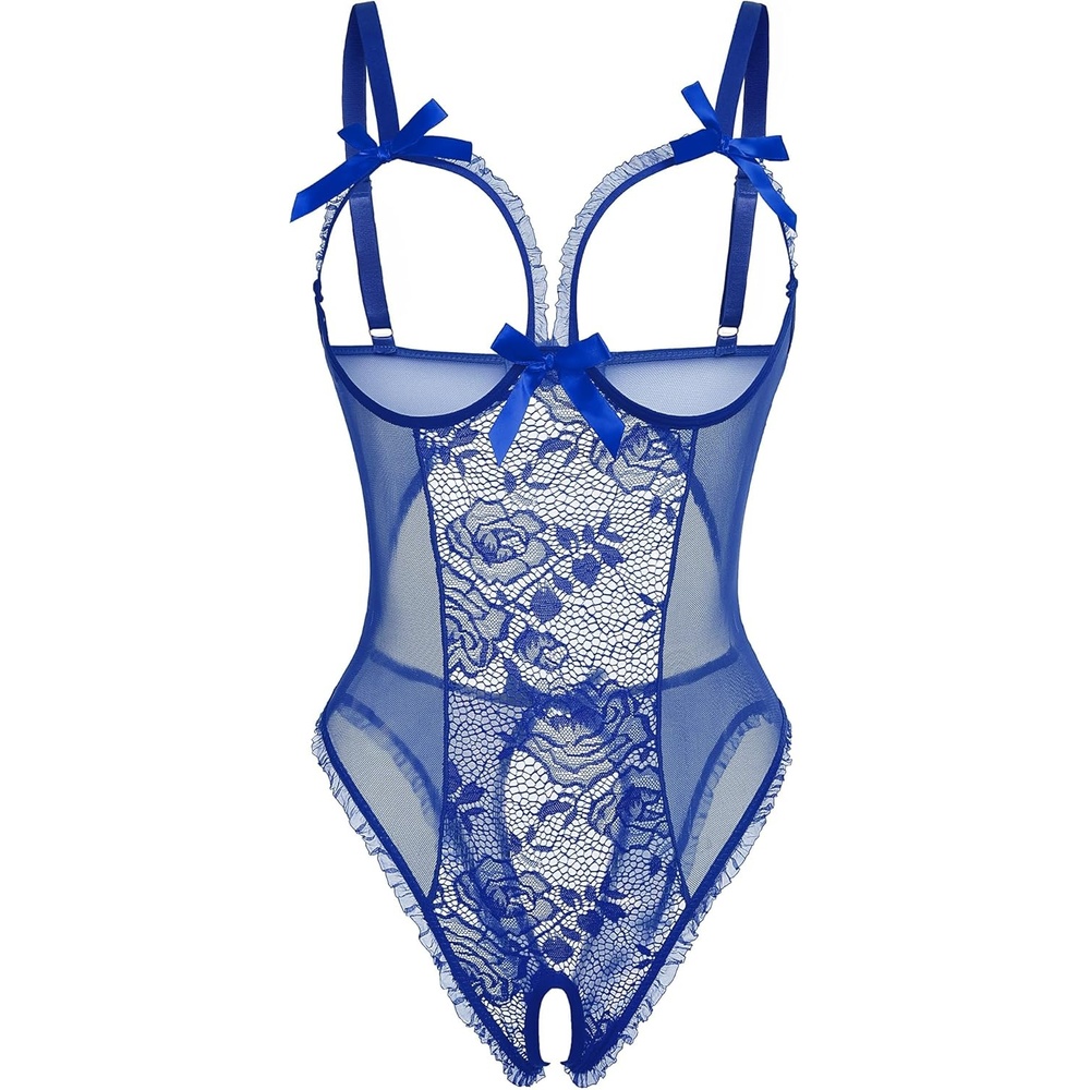 image:imageAvidlove Women One Piece Lingerie Sexy Lace Babydoll Mini BodysuitRoyal Blue