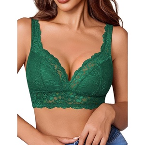 Avidlove Lace Bralettes Women V Neck Wireless Bras Unlined Basic Cami Sexy Comfy Everyday Wirefree Lingerie Unpadded(Light Green)