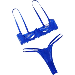 Avidlove Lingerie Set For Women Lace Bra and Panty Set Sexy Underwire Lingerie Set(Blue)