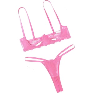 Avidlove Lingerie Set For Women Lace Bra and Panty Set Sexy Underwire Lingerie Set(Peach Pink)