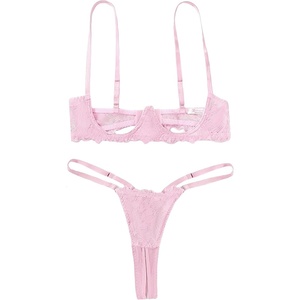 Avidlove Lingerie Set For Women Lace Bra and Panty Set Sexy Underwire Lingerie Set(Pink)