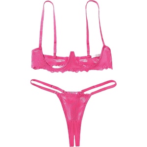 Avidlove Lingerie Set For Women Lace Bra and Panty Set Sexy Underwire Lingerie Set(Rose Red)