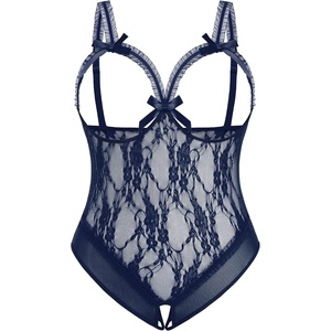 Avidlove Plus Size Lingerie Exotic Teddies Bodysuits One Piece Lace Babydoll Sleepwear(Blue Purple)
