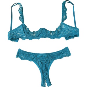 Avidlove Sexy Lingerie Set for Women Lace Bra and Panty Sets Underwire Push Up Lace Lingerie Set XS-XXL(Blue Green)