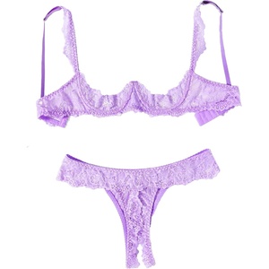 Avidlove Sexy Lingerie Set for Women Lace Bra and Panty Sets Underwire Push Up Lace Lingerie Set XS-XXL(Lilac)