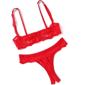 Avidlove Sexy Lingerie Set for Women Lace Bra and Panty Sets Underwire Push Up Lace Lingerie Set XS-XXL(Red)