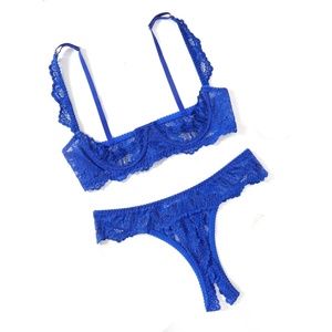 Avidlove Sexy Lingerie Set for Women Lace Bra and Panty Sets Underwire Push Up Lace Lingerie Set XS-XXL(Royal Blue)