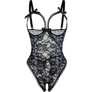 Avidlove Sexy Lingerie for Women One Piece Lace Babydoll Sleepwear Bodysuit(Black Leopard)