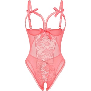 Avidlove Sexy Lingerie for Women One Piece Lace Babydoll Sleepwear Bodysuit(Coral Pink)