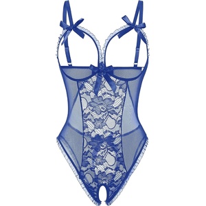 Avidlove Sexy Lingerie for Women One Piece Lace Babydoll Sleepwear Bodysuit(Deep Blue)