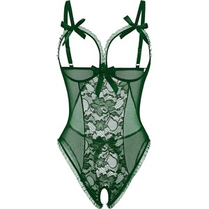 Avidlove Sexy Lingerie for Women One Piece Lace Babydoll Sleepwear Bodysuit(Green)
