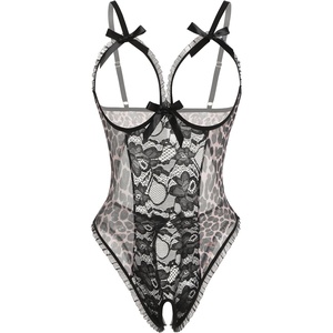 Avidlove Sexy Lingerie for Women One Piece Lace Babydoll Sleepwear Bodysuit(Leopard)