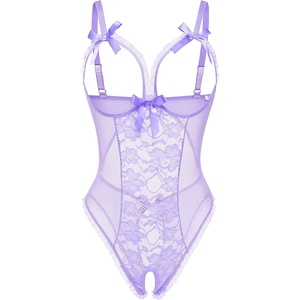 Avidlove Sexy Lingerie for Women One Piece Lace Babydoll Sleepwear Bodysuit(Lilac)