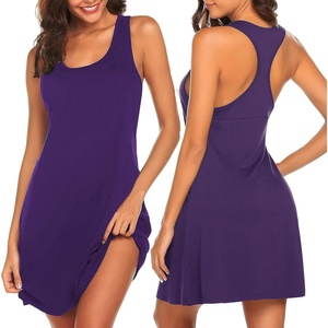 Avidlove Sleepwear for Women Tank Nightgown Chemise Racerback Sleeveless Sleep Dress(Purple)