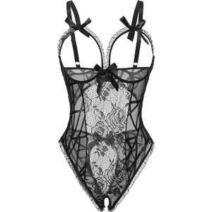 Avidlove Women One Piece Lingerie Sexy Lace Babydoll Mini Bodysuit(Geo Pattern)