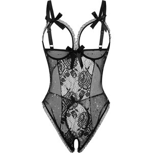 Avidlove Women One Piece Lingerie Sexy Lace Babydoll Mini Bodysuit(Star)
