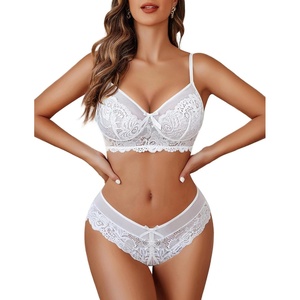 Avidlove Lingerie Set for Women Lace Bra and Panty Sets 2 Piece Lace Babydoll Outfits S-XXL(White)