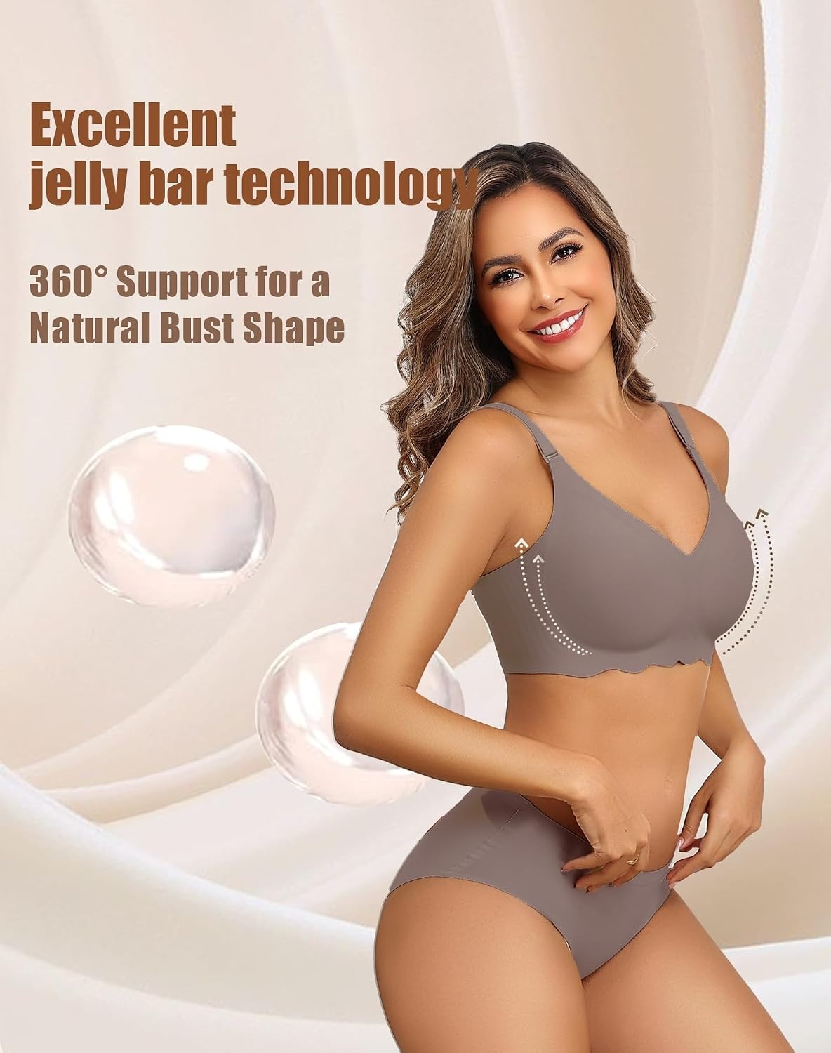 image:imageAvidlove Wireless Bras for Women Seamless Bralette Full Coverage Bra V Neck Tshirt BrassiereGrey