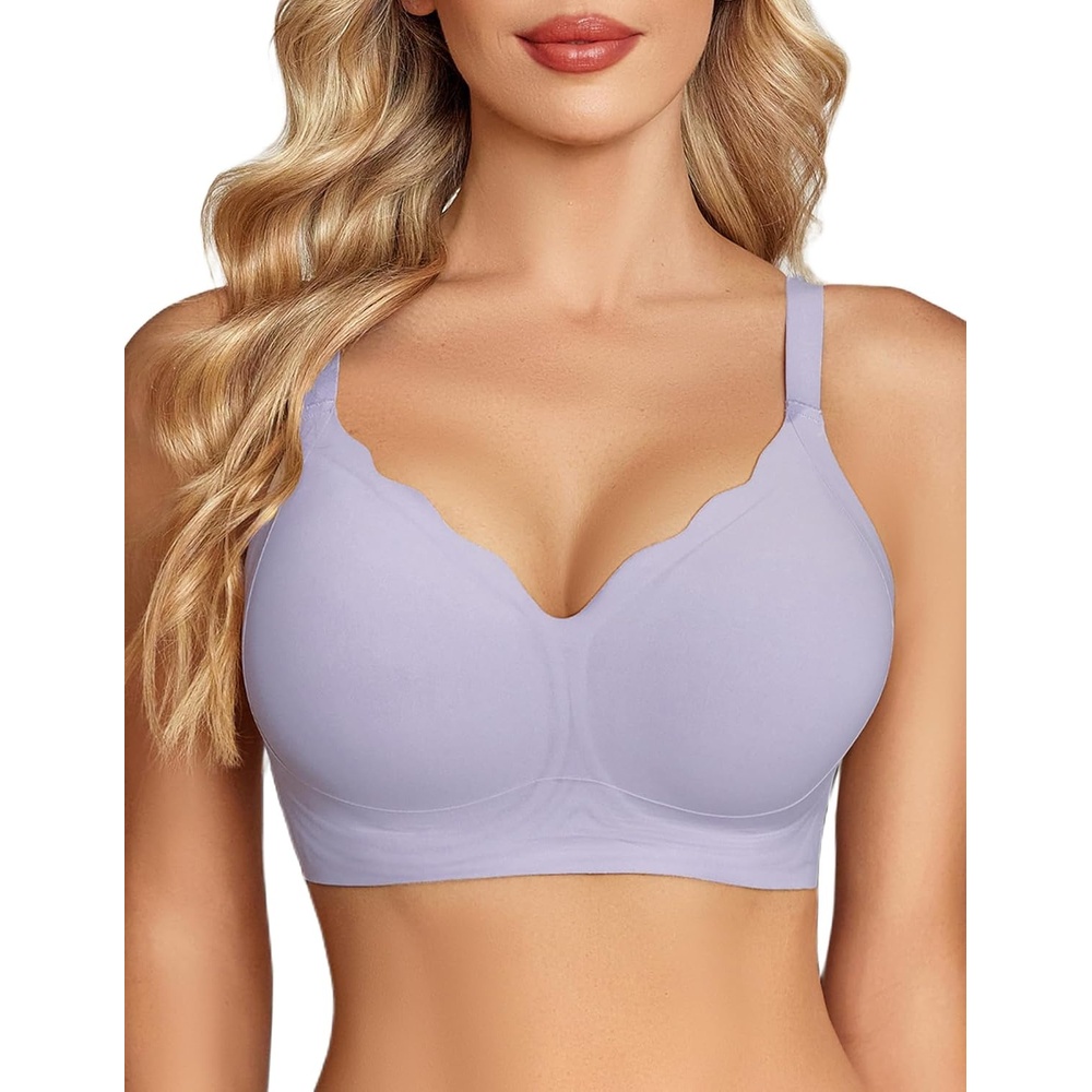 image:imageAvidlove Bras for Women No Underwire Seamless Bra Comfortble Bralette Full Coverage Everyday BrasLight Purple