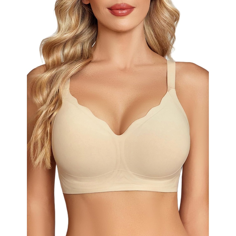 image:imageAvidlove Bras for Women No Underwire Seamless Bra Comfortble Bralette Full Coverage Everyday BrasWheat