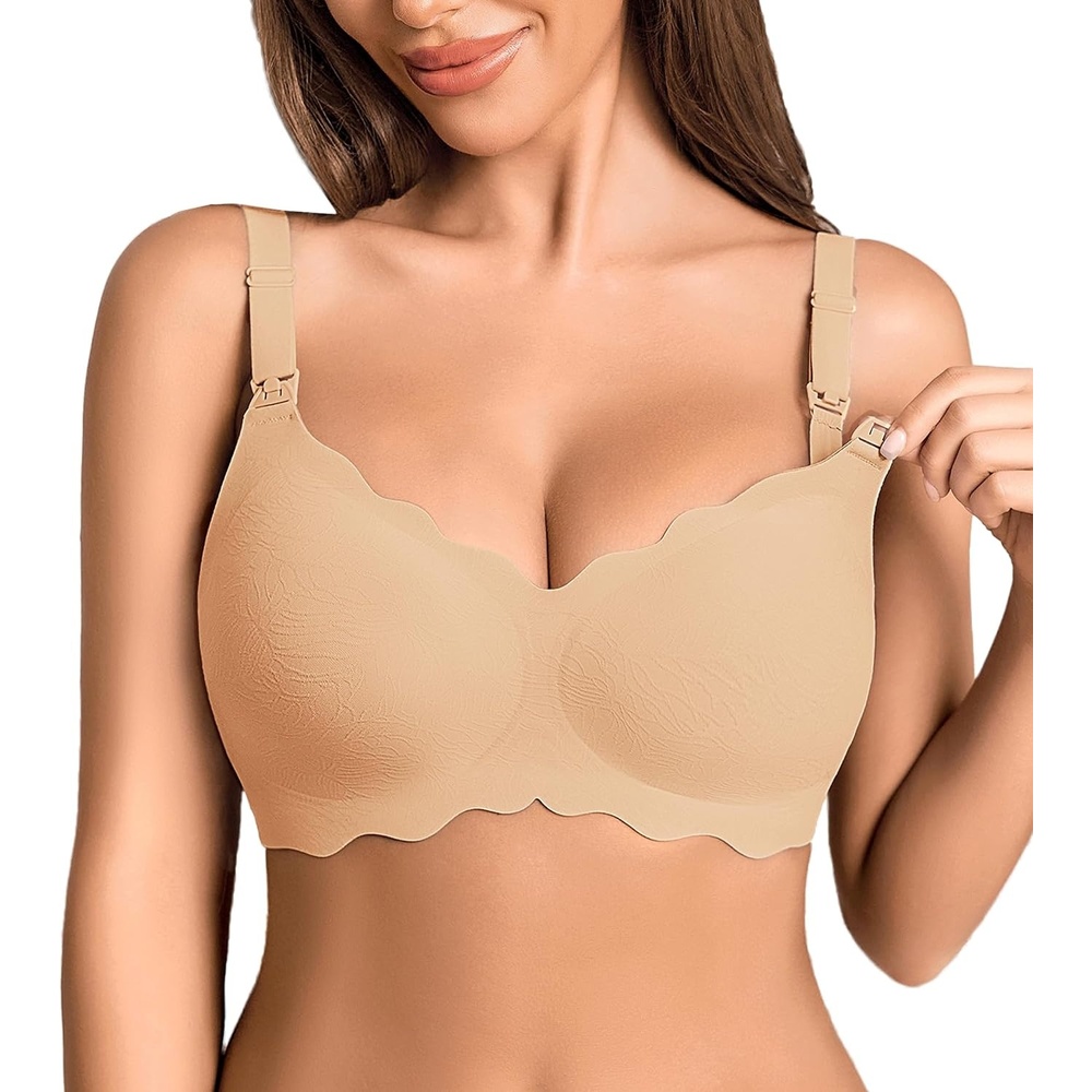 image:imageAvidlove Nursing Bras for Breastfeeding Seamless Maternity Bra Wireless Pregnancy Bras Comfort Sleep Bralette with SupportLight Brown