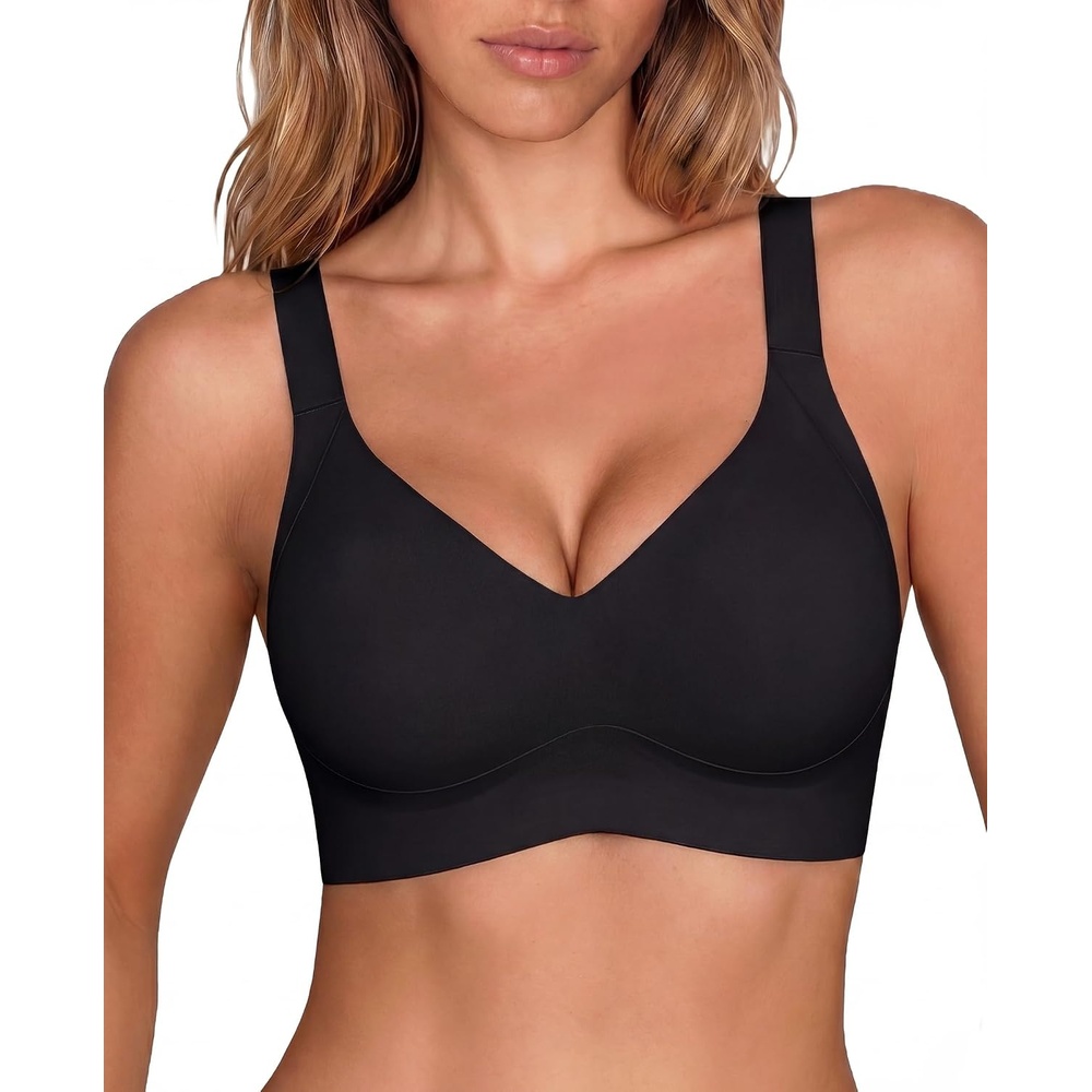 image:imageAvidlove Wireless Bra for Women Seamless Push Up Full Coverage Bra Comfort Bralette Support Everyday BraBlack