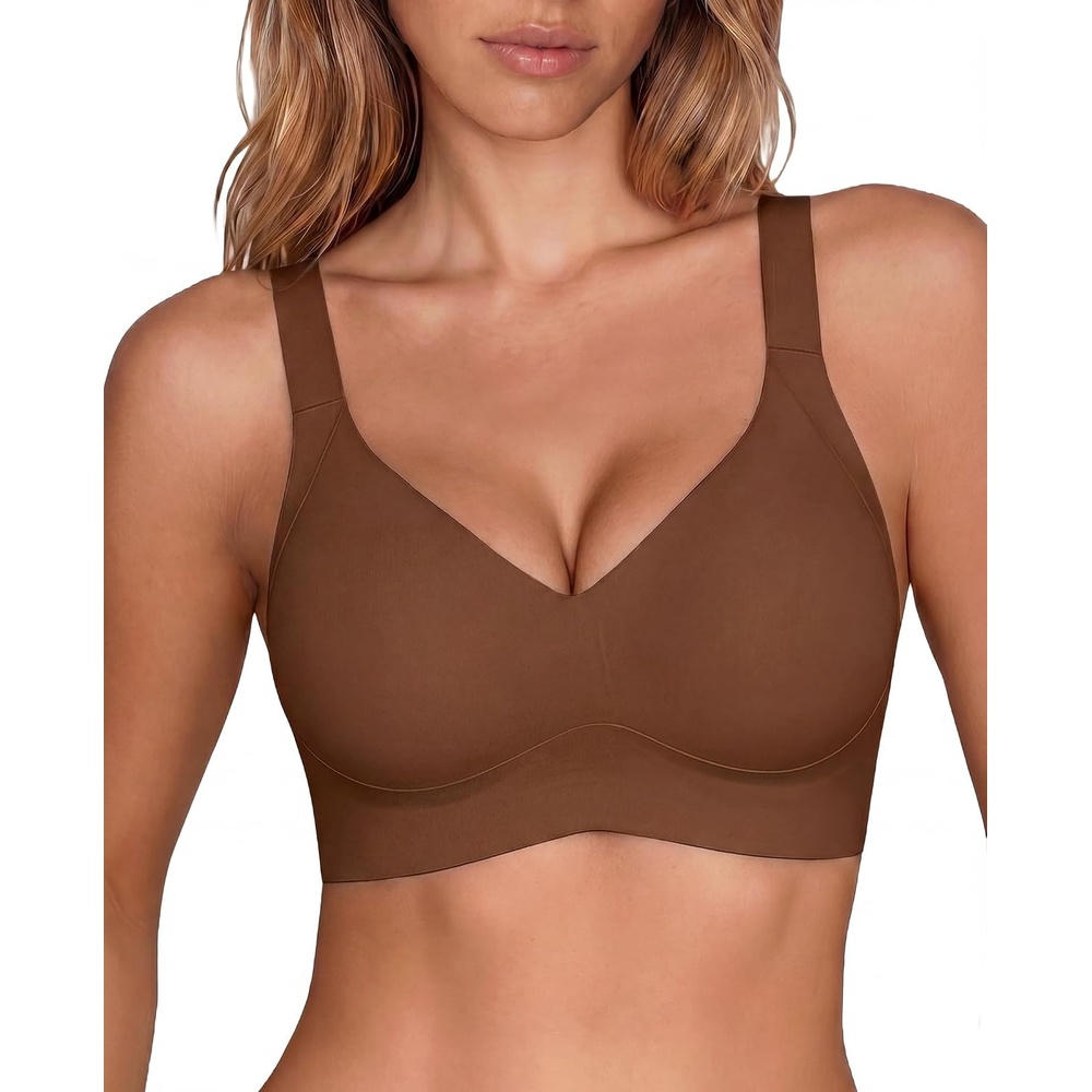 image:imageAvidlove Wireless Bra for Women Seamless Push Up Full Coverage Bra Comfort Bralette Support Everyday BraBrown