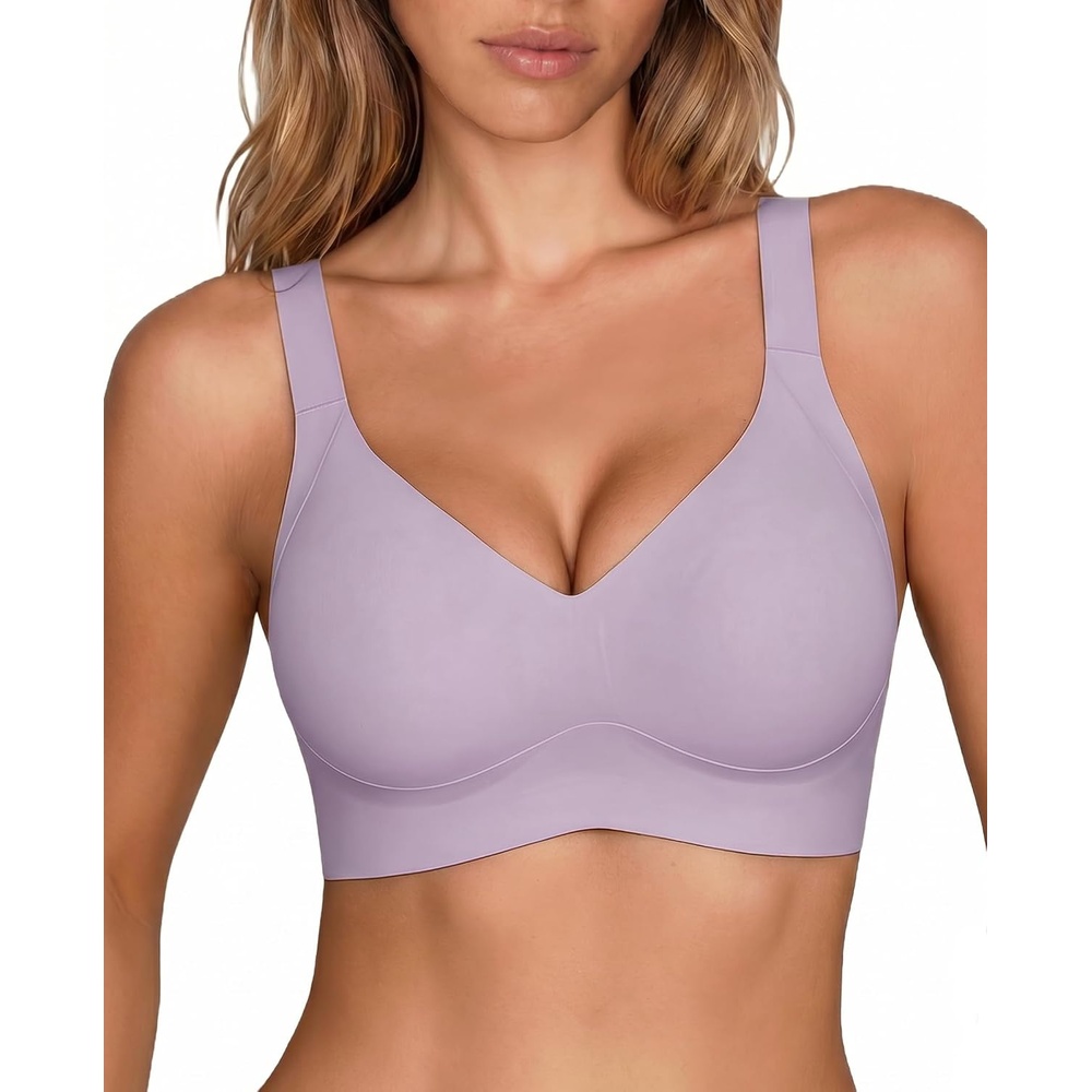 image:imageAvidlove Wireless Bra for Women Seamless Push Up Full Coverage Bra Comfort Bralette Support Everyday BraLilac