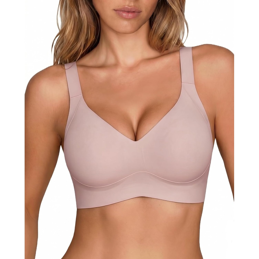image:imageAvidlove Wireless Bra for Women Seamless Push Up Full Coverage Bra Comfort Bralette Support Everyday BraPink