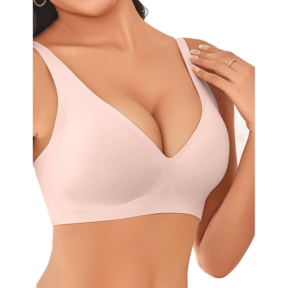 image:imageAvidlove Wireless Bras Full Coverage Seamless Comfort Colors Tshirt Bras for Women No Underwire with PaddedPink