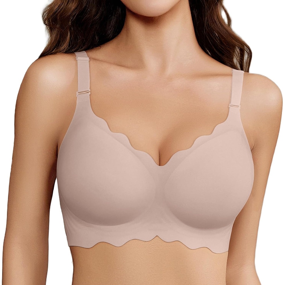 image:imageAvidlove Wireless Bras for Women Comfort Seamless Bra Smooth Bralette Everyday Sleep Jelly Bras Regular and PlusPink