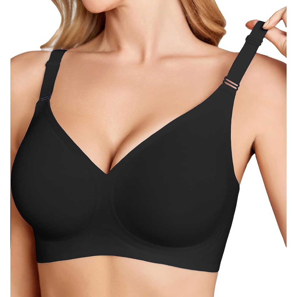 image:imageAvidlove Wireless Bras for Women Push Up No Underwire Bra Full Coverage Seamless Bralettes Support Comfortable Everyday BraBlack