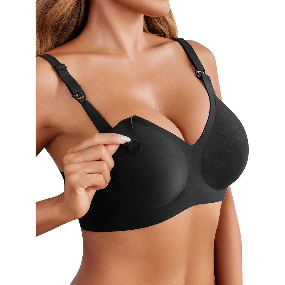 image:imageAvidlove Womens Seamless Bras Nursing Bras for Breastfeeding Tshirt Everyday BraBlack